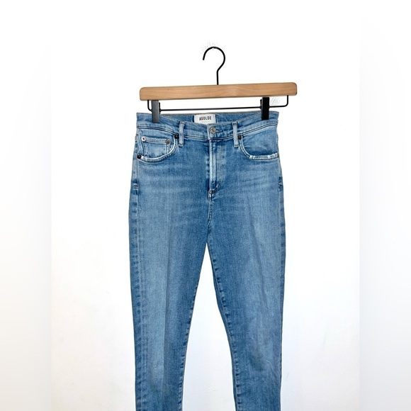 AGOLDE Mid Rise Blue Skinny Jeans Size 26 - Picture 4 of 11